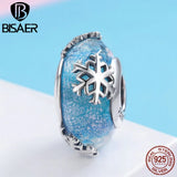 925 Silver Snowflake European Glass Beads for Bracelets