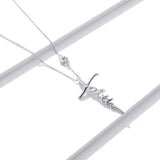925 Sterling Silver Cross Pendant Necklace Link Chain For Women