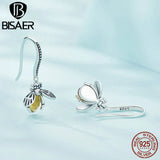 925 Silver Vintage Bee Hook Earrings Animal Earring for Women