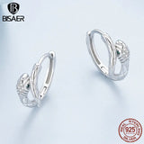925 Silver Vintage Snake Hoop Earrings Green Zircon Animal Stud Earring