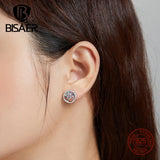 925 Silver Zircon Life Tree Earrings For Women Stud Jewelry Gift