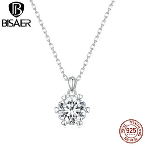 1CT Moissanite D VVS1 EX Necklace Six Claws Cutting 925 Sterling Silver