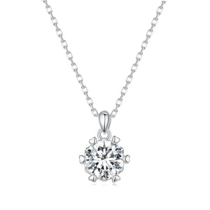 1CT Moissanite D VVS1 EX Necklace Six Claws Cutting 925 Sterling Silver