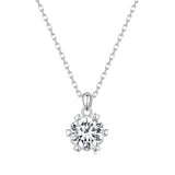 1CT Moissanite D VVS1 EX Necklace Six Claws Cutting 925 Sterling Silver