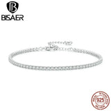 925 Sterling Zircon Tennis Bracelet Platinum Plated Women Chain