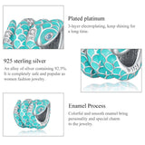 925 Silver Charm Snake Animal Zircon for Bracelet Bangle Jewelry EFC576