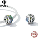 925 Silver Charm Butterfly Flower Garden Zircon Platinum Fit Bracelet