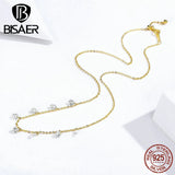 925 Silver Zircon Sparkling Pendant Necklace Plated Platinum
