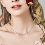 925 Silver Zircon Sparkling Pendant Necklace Plated Platinum