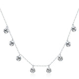 925 Silver Zircon Sparkling Pendant Necklace Plated Platinum