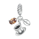 925 Silver Basketball Charm Bead Pendant For Sport DIY