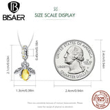 925 Sterling Silver Bee Pendant Necklace Women Insect Jewelry Gift