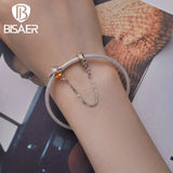 925 Silver Bee Safety Chain Yellow CZ Stopper Charms For Bracelet & Necklace