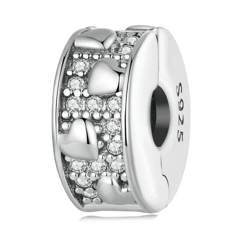 925 Silver Clip Spacer Charm Lock Bead for DIY Bracelet