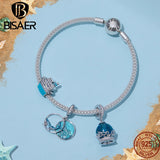 925 Silver Sea Charm Beads Giant Mermaid Pendant DIY Jewelry