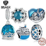925 Silver Sea Charm Beads Giant Mermaid Pendant DIY Jewelry