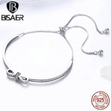 925 Silver Bowknot Tennis Bracelet Clear CZ