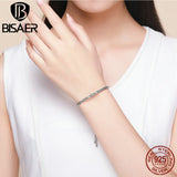 925 Silver Bowknot Tennis Bracelet Clear CZ