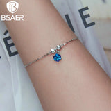 925 Silver Bracelet Platinum Adjustable Chain Gemstone Women Girl Jewelry