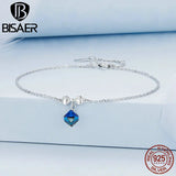 925 Silver Bracelet Platinum Adjustable Chain Gemstone Women Girl Jewelry