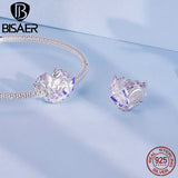925 Silver Butterfly Charm Bead Purple Enamel Pendant for Bracelet