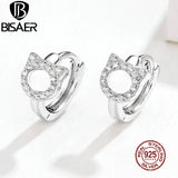 925 Silver Cat Earring Small Stud Earrings for Women EFE171