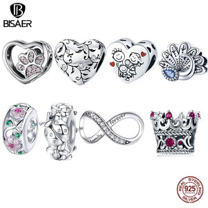 925 Silver Charm Beads Women Bracelets Necklace Jewelry Making EFC112
