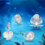 925 Silver Shell Zircon Pendant Charm for DIY Bracelets