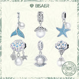 925 Silver Shell Zircon Pendant Charm for DIY Bracelets