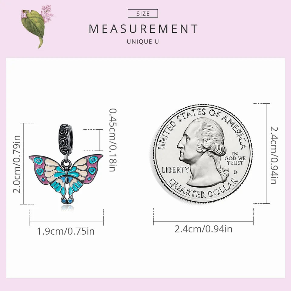 Vintage Artistic Butterfly Pendant Bead for Women DIY Bracelets