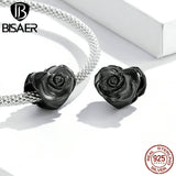 925 Silver Vintage Rose Charm Pendant Bead