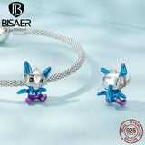 925 Silver Magic Cat Dragon Charm Bead DIY Jewelry
