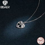 925 Sterling Silver Tree of Life Heart Pendant Necklace for Women