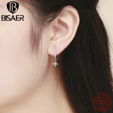 925 Silver Clear Geometric CZ Stud Earrings For Women Earrings Brincos
