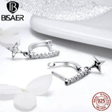 925 Silver Clear CZ Stud Earrings Women