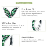 925 Silver Clip Earrings CZ Green Spring Flower Buds for Women Party Wedding