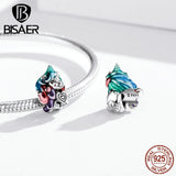 925 Silver Enamel Charms Shark Pony Beads Bracelet DIY Jewelry ECC1918