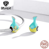 925 Silver Enamel Charms Shark Pony Beads Bracelet DIY Jewelry ECC1918