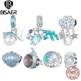 925 Silver Crab Charm Pendant Platinum Plated