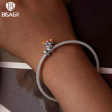 925 Silver Elk Charm Glow Christmas Bead DIY Bracelet Jewelry
