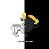 925 Silver Elk Charm Glow Christmas Bead DIY Bracelet Jewelry