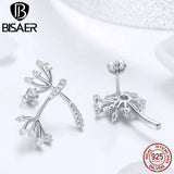 925 Silver Daisy Flower Dandelion Stud Earrings with Cubic Zircon