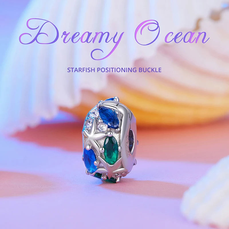 925 Silver Sea Animals Charm Bead Seahorse Turtle Crab Pendant