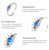 925 Silver Devil Eye CZ Ring Open Size Women Engagement Jewelry Anillos