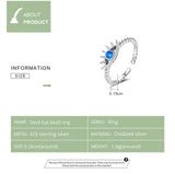 925 Silver Devil Eye CZ Ring Open Size Women Engagement Jewelry Anillos