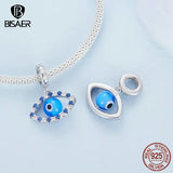 925 Silver Devil's Eye Charm Bead & Zircon Pendant