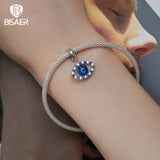 925 Silver Devil's Eye Charm Bead & Zircon Pendant