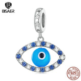 925 Silver Devil's Eye Charm Bead & Zircon Pendant