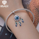 925 Silver Devil's Eye Charm Bead Blue Pendant