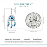 925 Silver Devil's Eye Charm Bead Blue Pendant